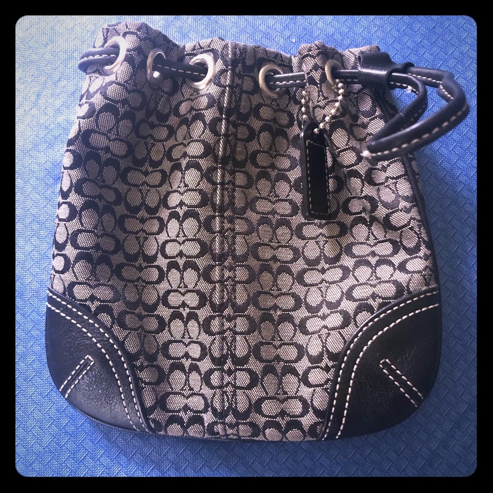 Small Coach drawstring pouch